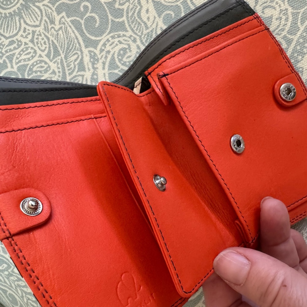 MyWalit Orange and Black Leather Wallet